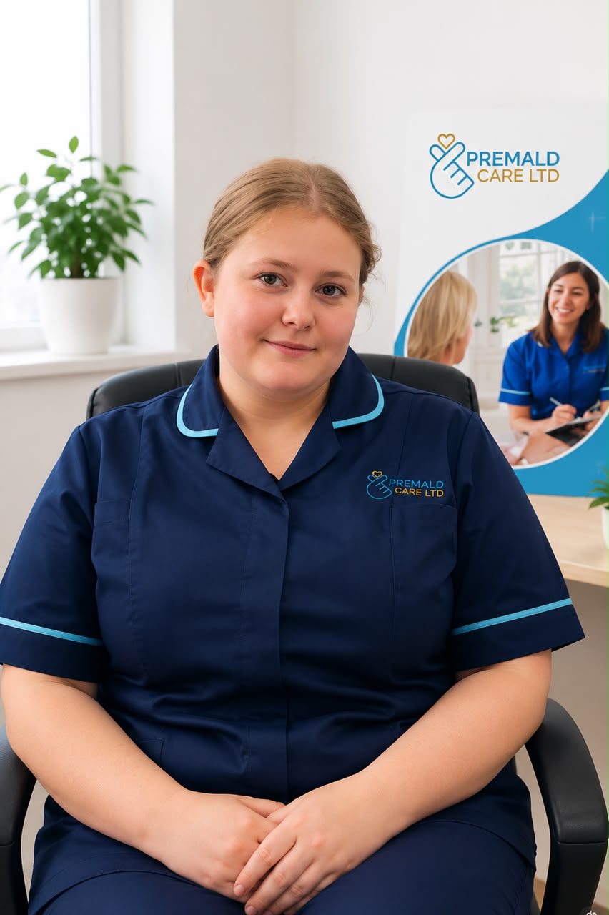 Premald Care client support lead at her desk